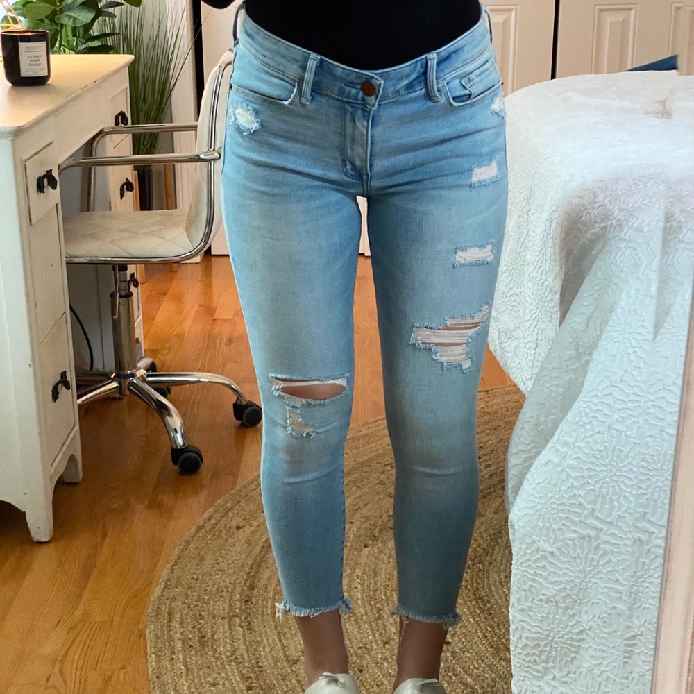 Abercrombie & Fitch mid rise ripped jeans
